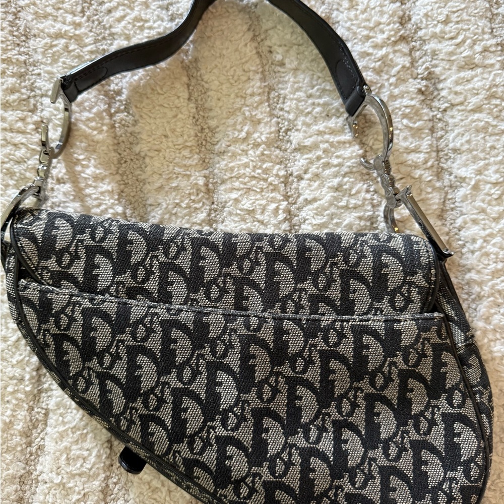 Dior Black and Gray Saddle Bag - Picture 3 of 7